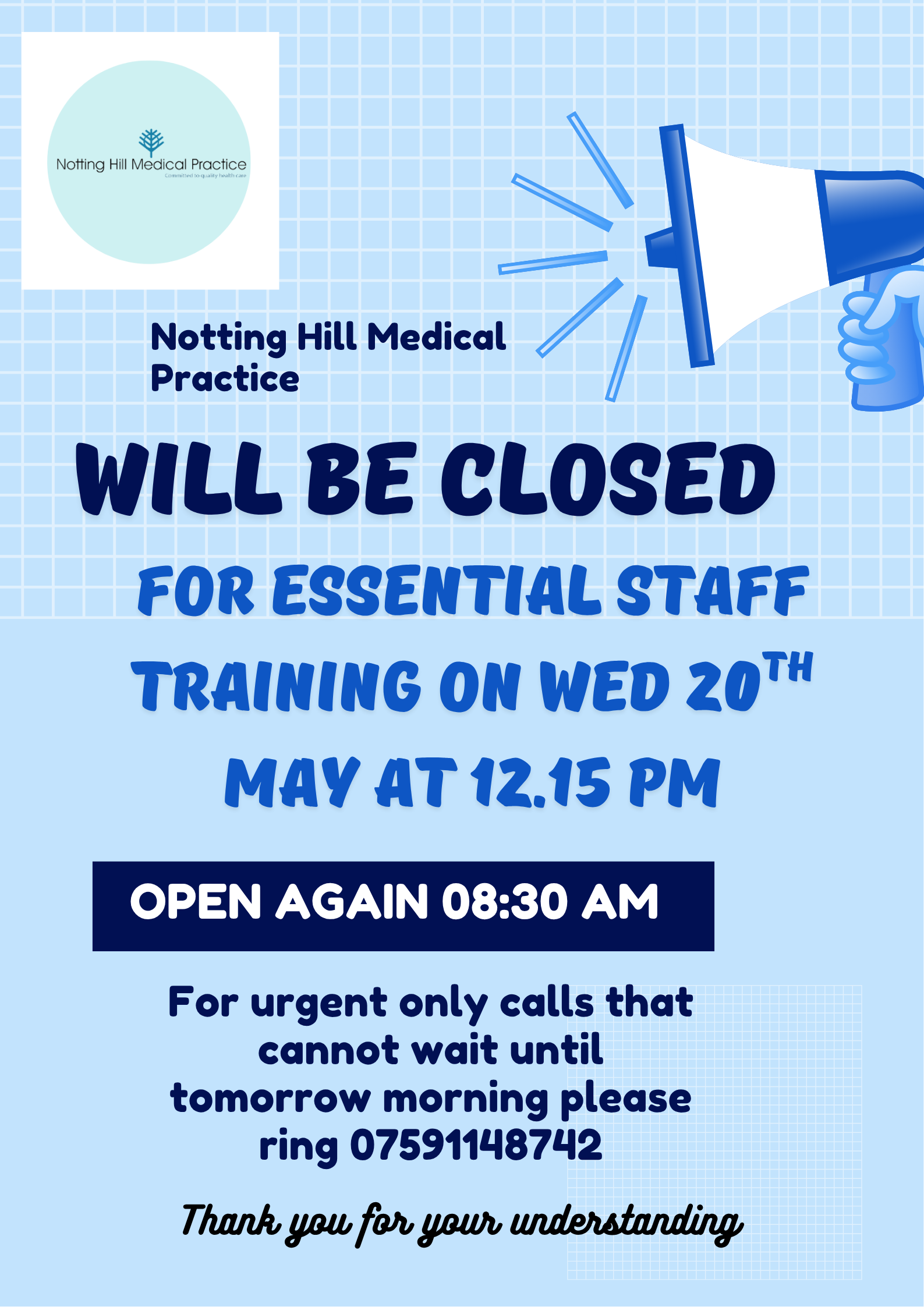 Closed for training